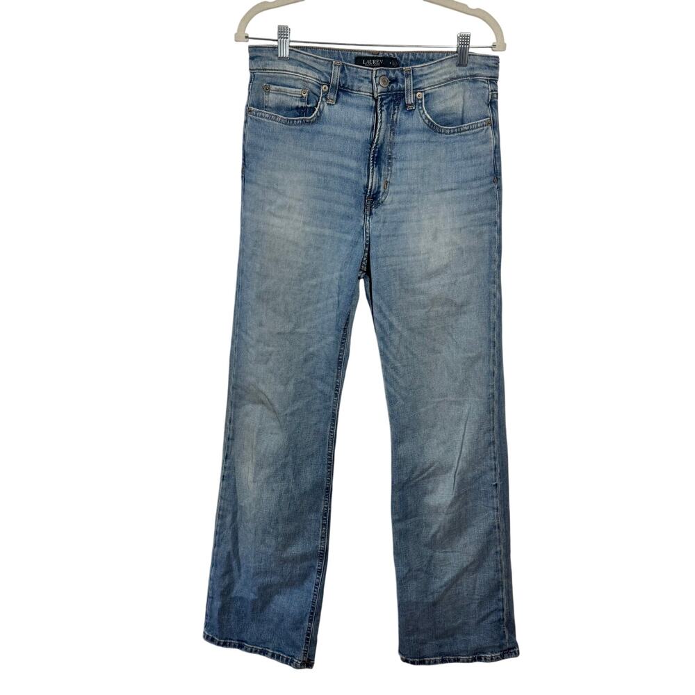 Lauren Ralph Lauren Wide Leg Denim Jeans Women 6 Blue Minimal Modest Casual